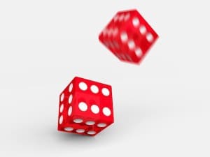 Throwed dice Spielen, würfel