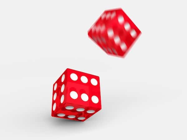 Throwed dice Spielen, würfel