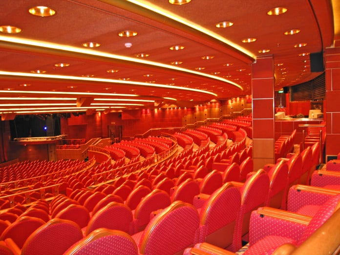 Auditorium interior in red colours