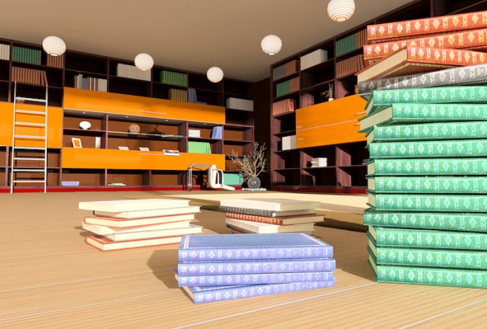 Modern interior of library