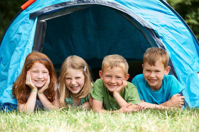 Group Of Children On Camping Trip Together