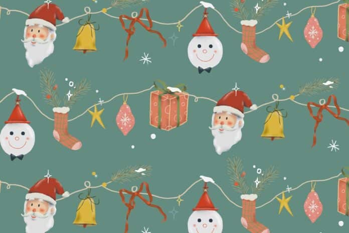 Girlande mit Weihnachts-Symbolen (Image by rawpixel.com)