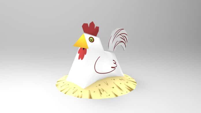 Bastelbogen für Kinder: Huhn