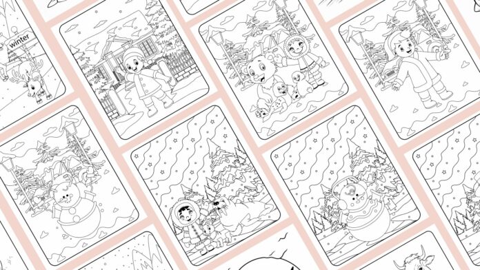 Download: Winter-Ausmalbilder für Kinder