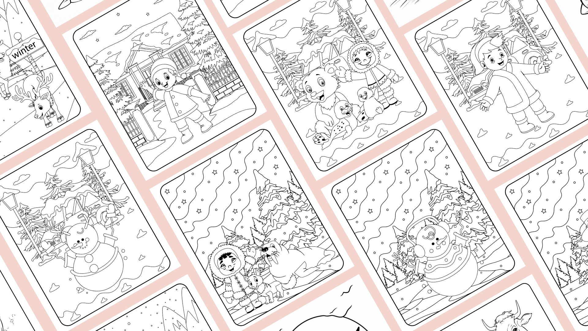Download: Winter-Ausmalbilder für Kinder