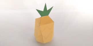 Bastelbogen für Kinder: Ananas