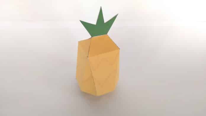 Bastelbogen für Kinder: Ananas