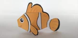 Bastelbogen für Kinder: Clownfisch