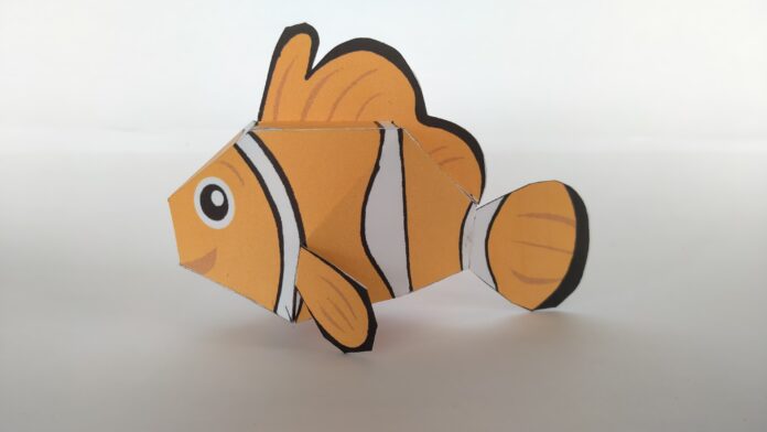 Bastelbogen für Kinder: Clownfisch