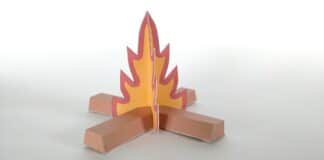 Bastelbogen für Kinder: Lagerfeuer