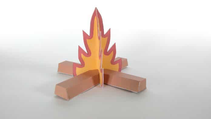 Bastelbogen für Kinder: Lagerfeuer