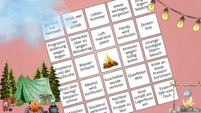 Download: Ferienlager-Bingo