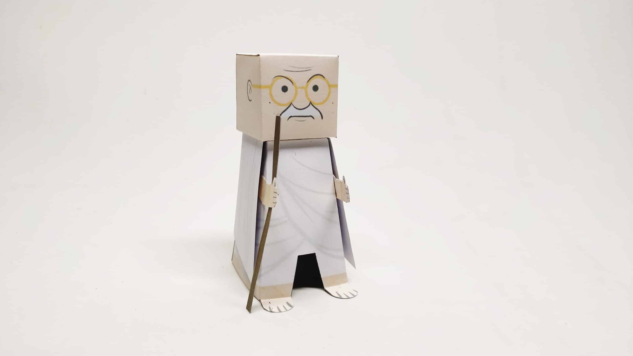 Bastelbogen für Kinder: Mahatma Gandhi