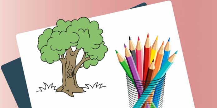 Mal-Anleitung für Kinder: einen Baum malen