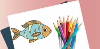 Mal-Anleitung für Kinder: einen Fisch malen