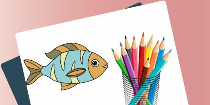Mal-Anleitung für Kinder: einen Fisch malen