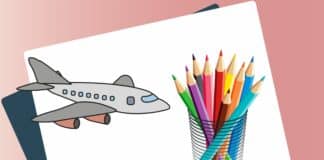 Mal-Anleitung für Kinder: ein Flugzeug malen