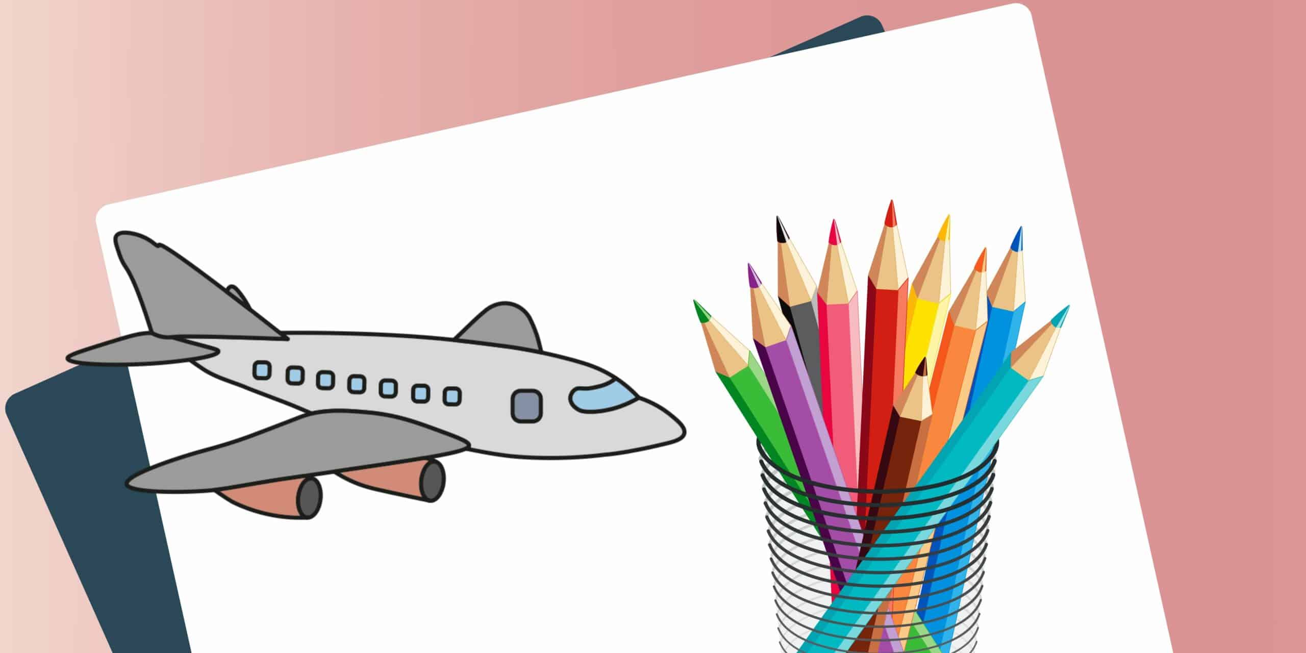 Mal-Anleitung für Kinder: ein Flugzeug malen