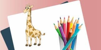 Mal-Anleitung für Kinder: eine Giraffe malen