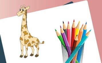 Mal-Anleitung für Kinder: eine Giraffe malen