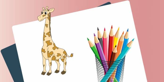 Mal-Anleitung für Kinder: eine Giraffe malen