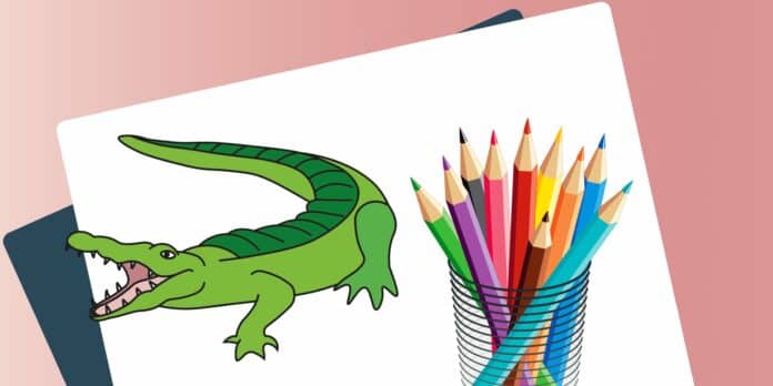 Mal-Anleitung für Kinder: ein Krokodil malen