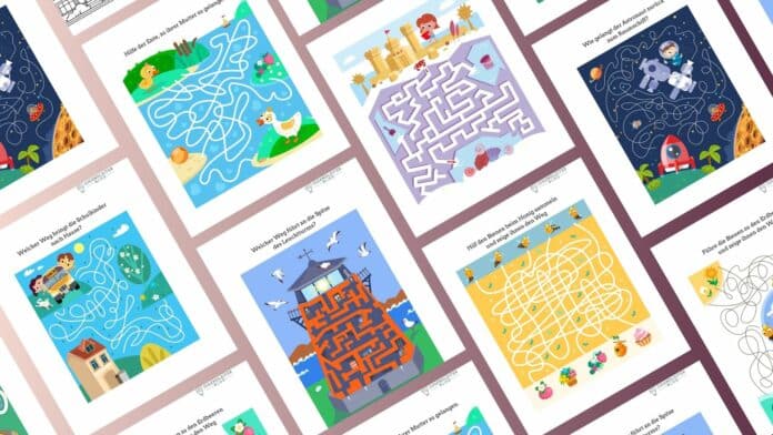 10 einfache Labyrinth-Rätsel für Kinder