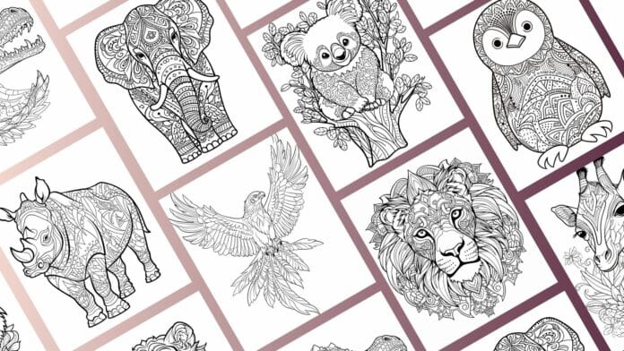 100 Tier-Mandalas für Kinder