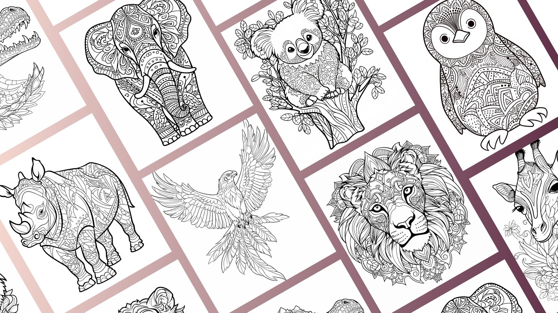 100 Tier-Mandalas für Kinder