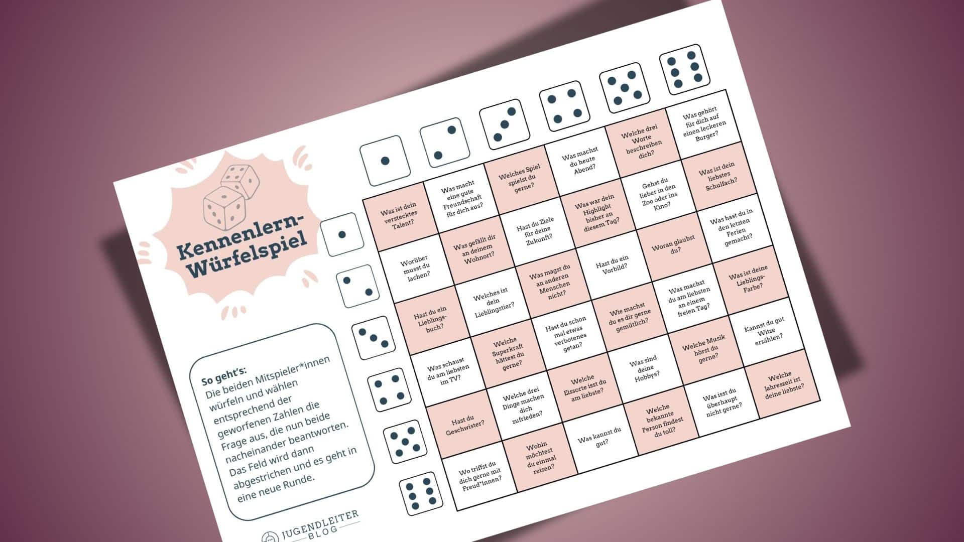 Download: Kennenlern-Würfelspiel für Kinder- und Jugendgruppen