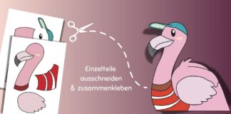 Bastel-Puzzle für Kinder: Flamingo
