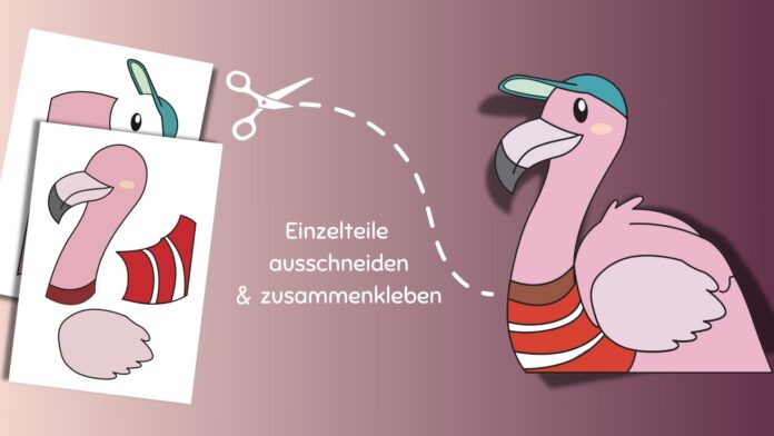 Bastel-Puzzle für Kinder: Flamingo