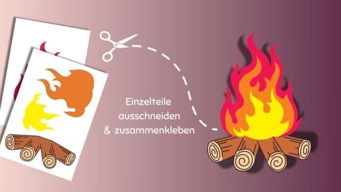 Bastel-Puzzle für Kinder: Lagerfeuer