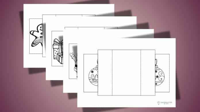 10 Weihnachts-Faltkarten als Download zum Ausmalen und Ausschneiden