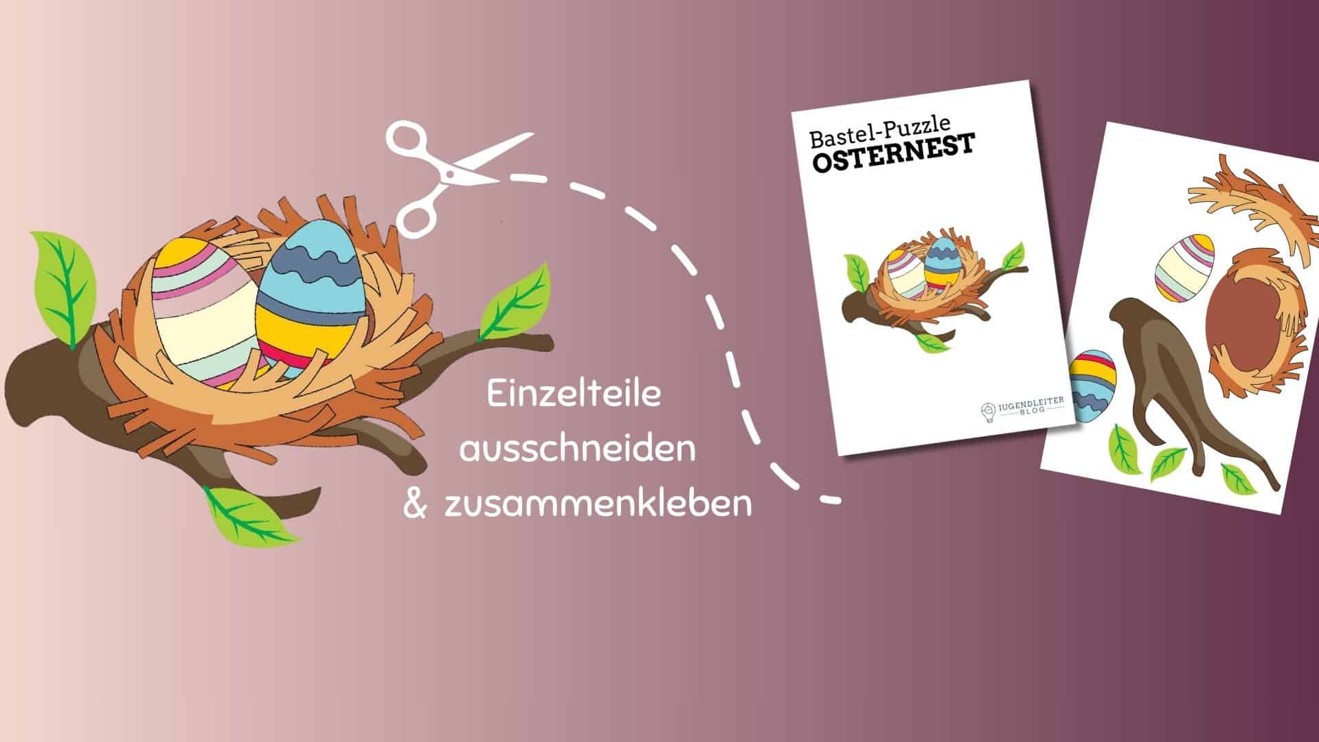 Bastel-Puzzle für Kinder: Osternest