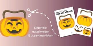 Bastel-Puzzle für Kinder: Kürbislaterne