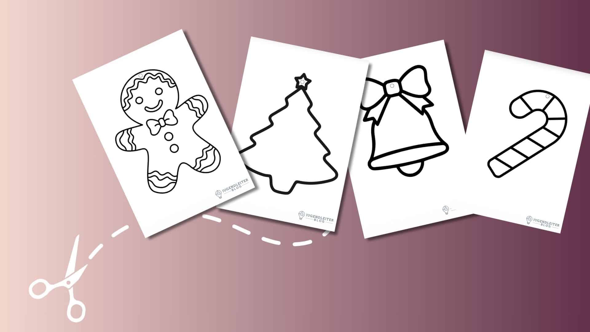 Advents- und Weihnachts-Girlande für den Gruppenraum: Ausmalen, ausschneiden und aufhängen