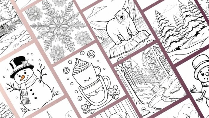 100 Winter-Ausmalbilder für Kinder