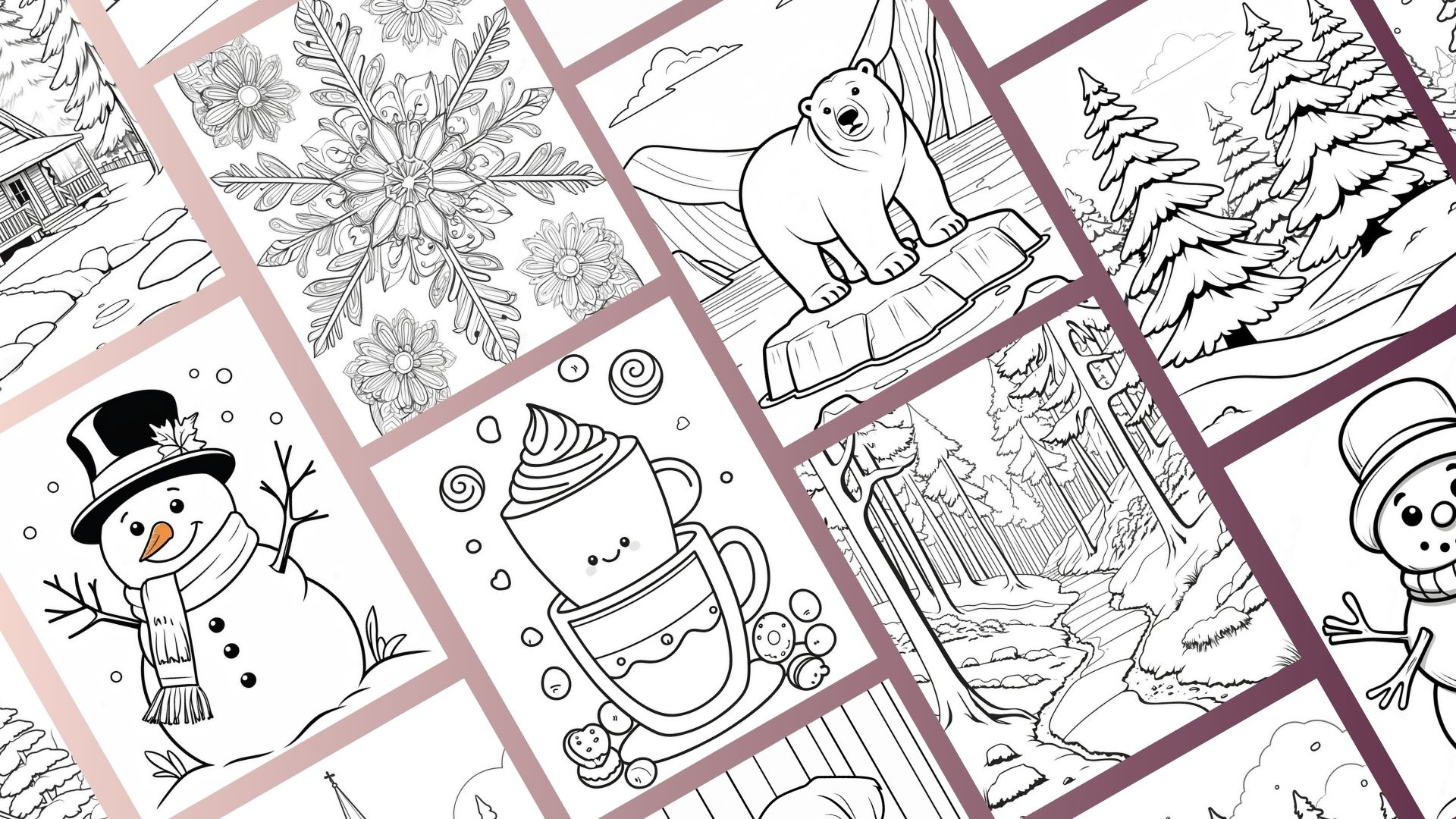 100 Winter-Ausmalbilder für Kinder